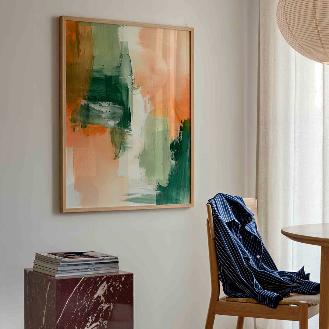 Abstracte penseelstreken Poster