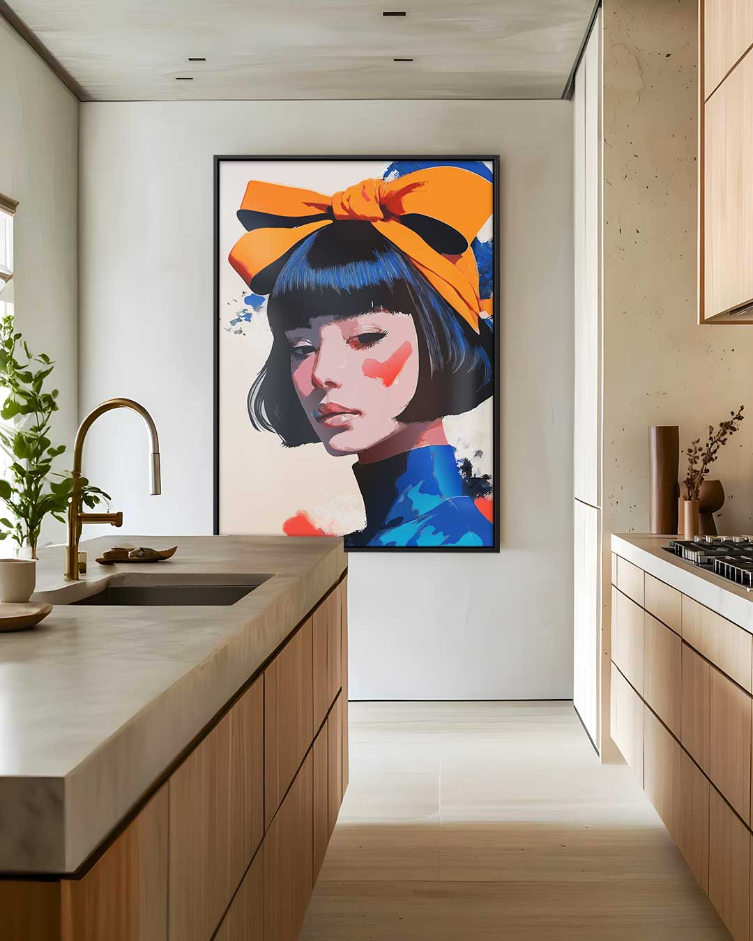 Vrolijke Kleurenprinses Kunstwerk-canvas-dibond-plexiglas-wanddecoratie-WallArtistic