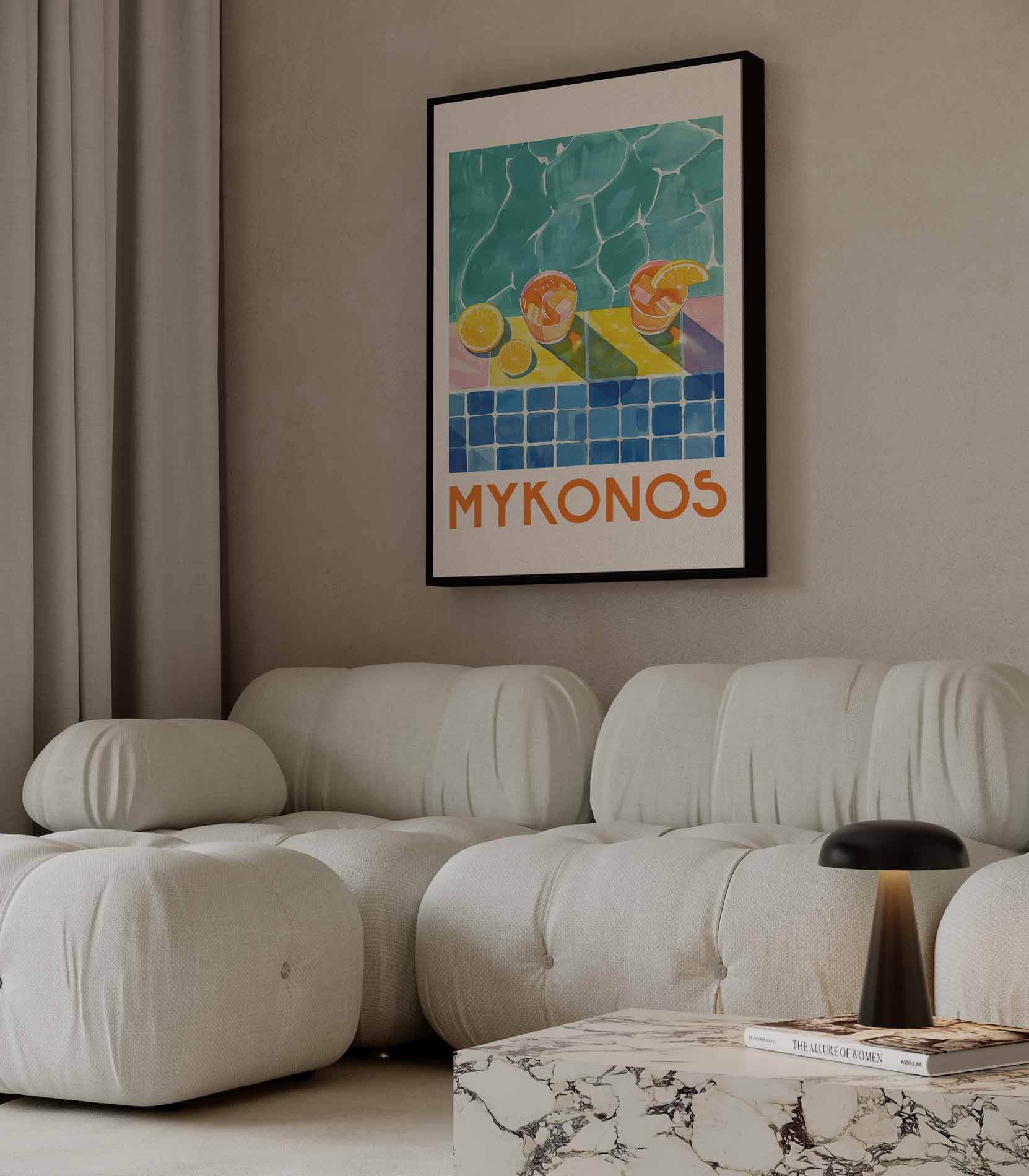 Zomerse Mykonos Kunstwerk-canvas-dibond-plexiglas-wanddecoratie-WallArtistic