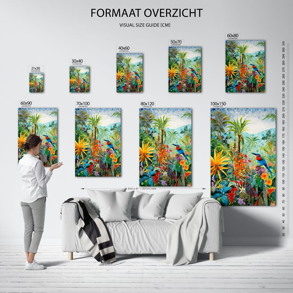 Vogel in tropisch landschap Poster