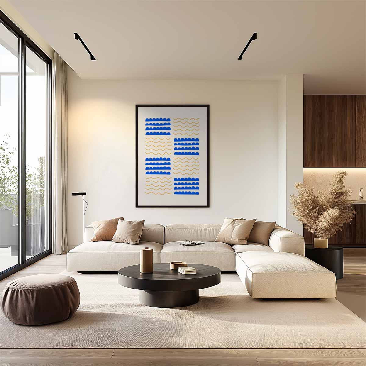 Golven en Boogjes Kunstwerk-canvas-dibond-plexiglas-wanddecoratie-WallArtistic