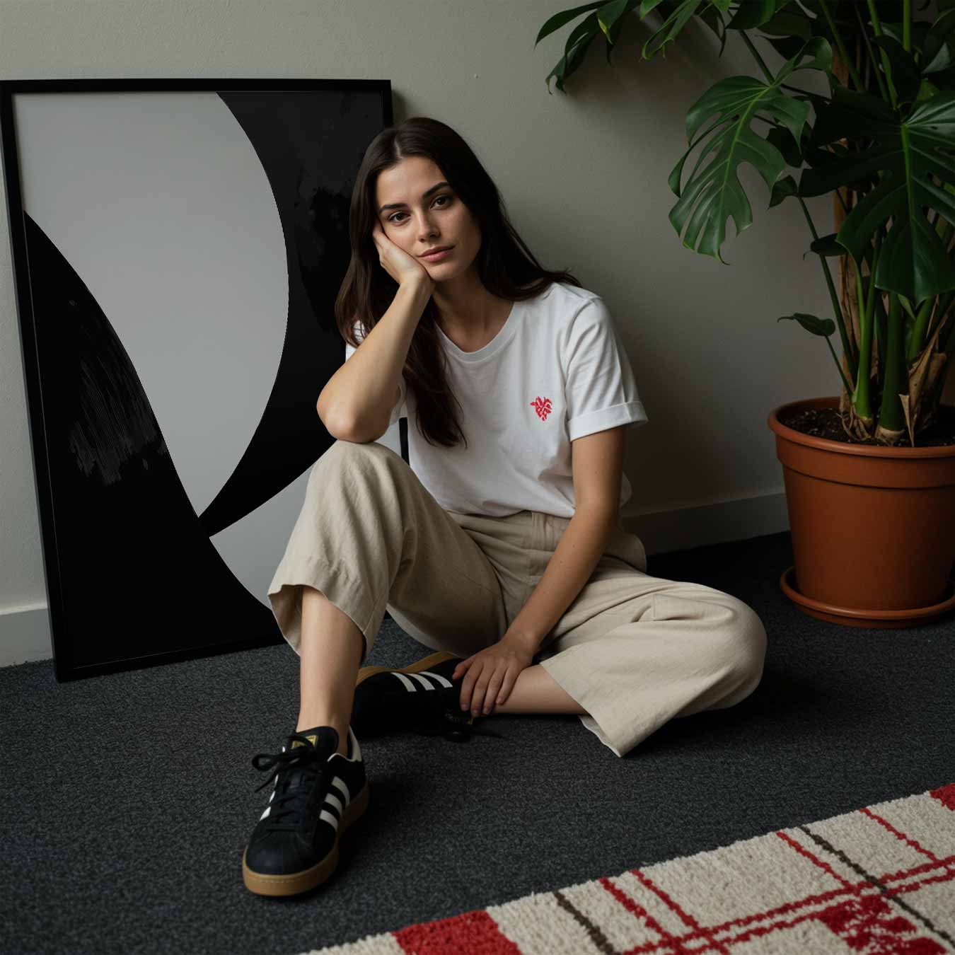 Stijlvolle Zwart-Wit Abstracte Kunstposter