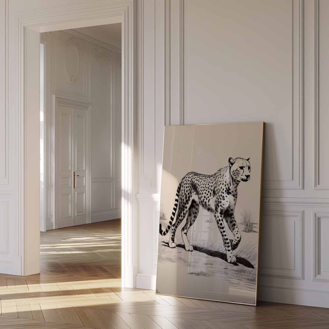 Sierlijke Cheetah Wandeling Poster-WallArtistic
