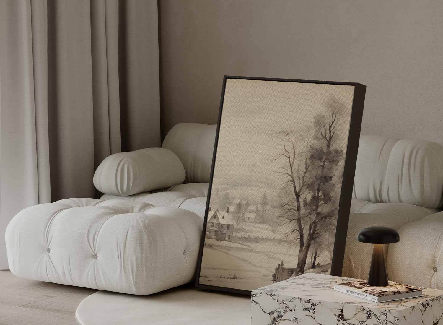 Winterse Rustieke Idylle Kunstwerk-canvas-dibond-plexiglas-wanddecoratie-WallArtistic