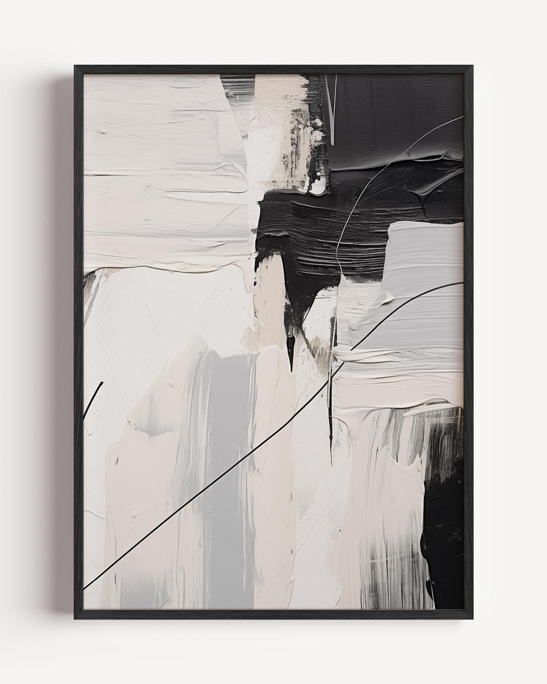 Moderne Abstracte Zwart-Witte Kunstposter-WallArtistic