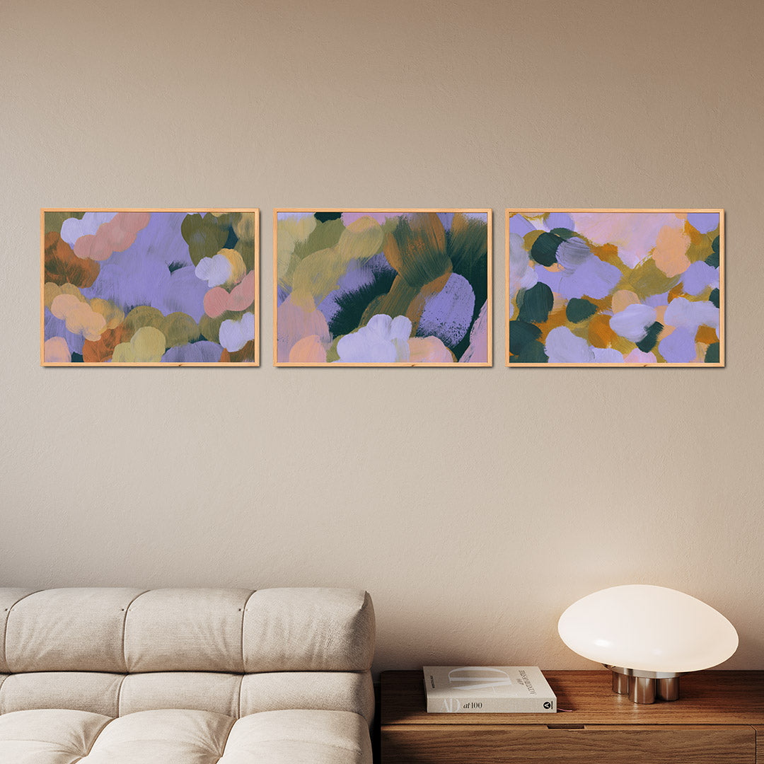 Kleurige vormenwolken Posterset