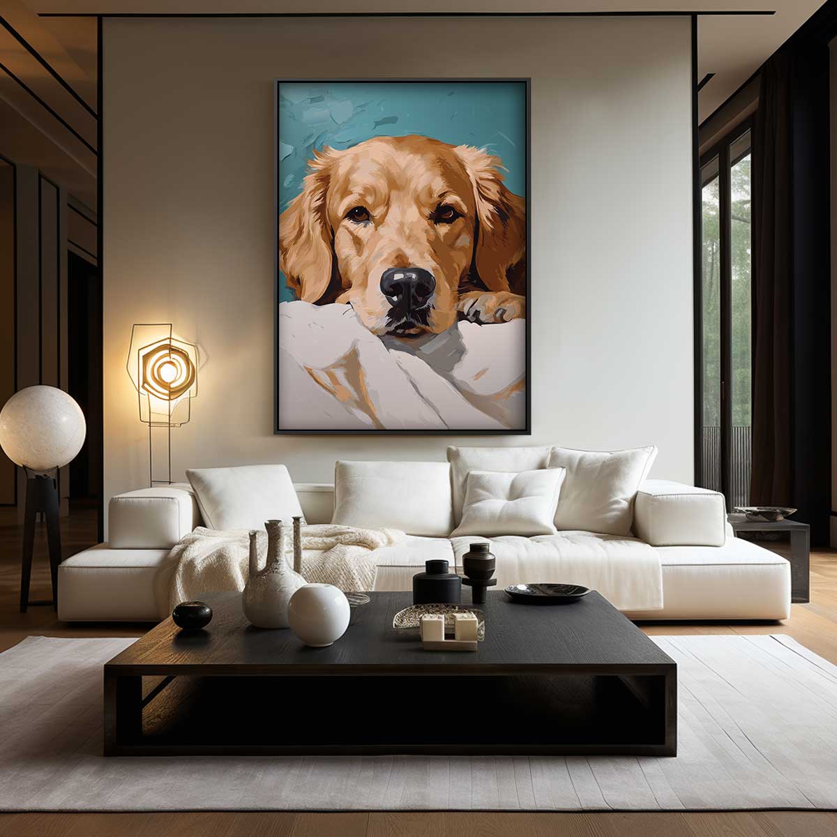 Sfeervol Hondenschilderij Kunstwerk-canvas-dibond-plexiglas-wanddecoratie-WallArtistic