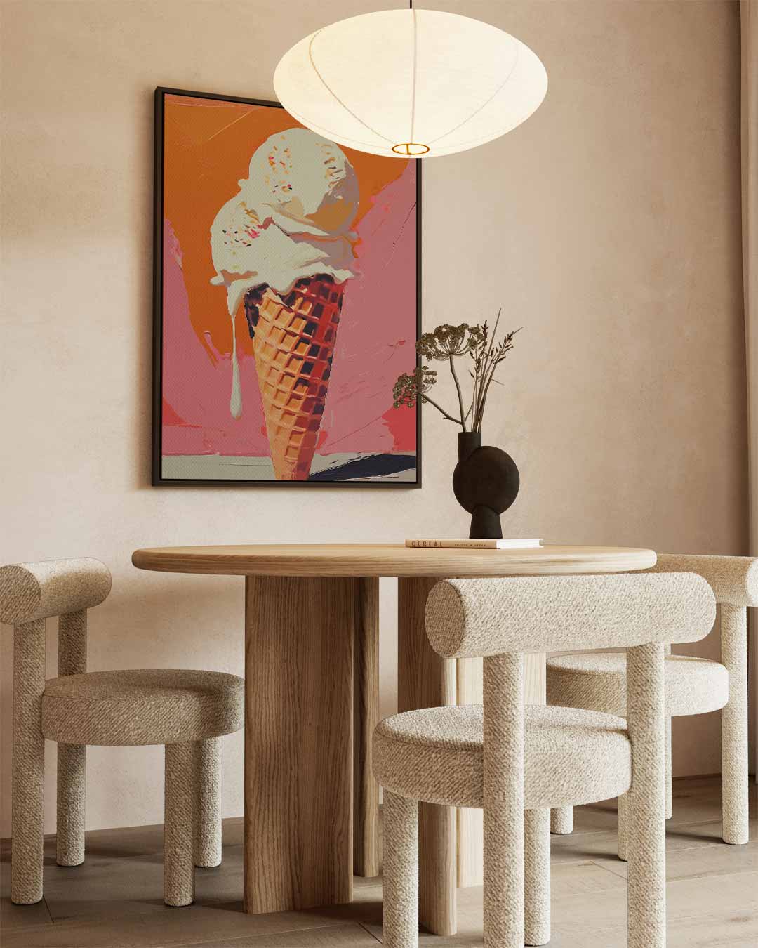 Verrukkelijke IJscone in Kunst Kunstwerk-canvas-dibond-plexiglas-wanddecoratie-WallArtistic