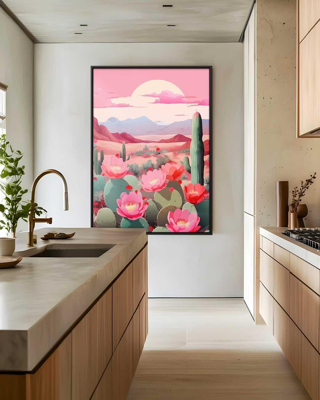 Woestijnbloemen in Bloei Kunstwerk-canvas-dibond-plexiglas-wanddecoratie-WallArtistic