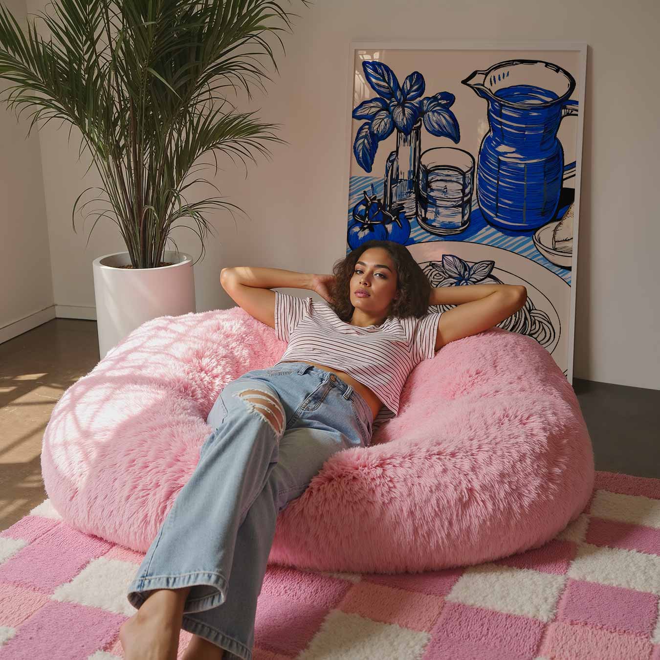 Stijlvolle Keukenposter met Blauwe Accenten Poster-WallArtistic