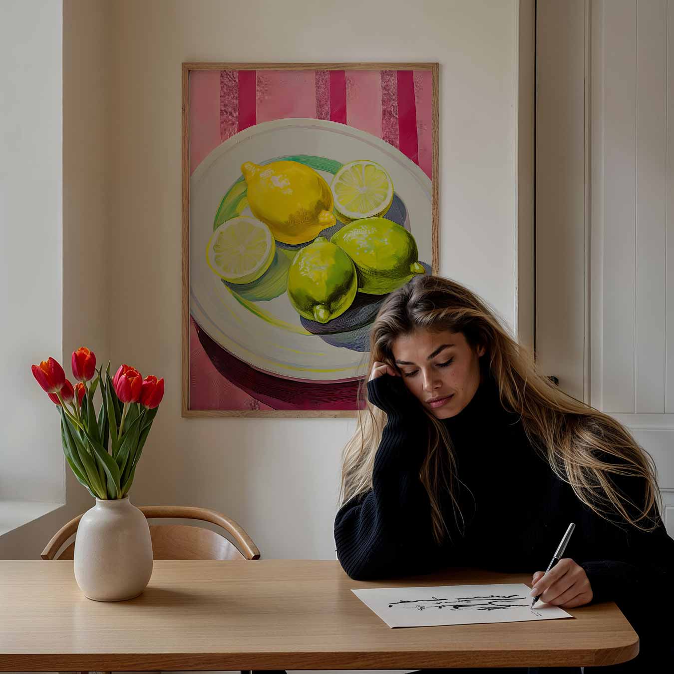 Citroenschijfje Chic Poster-WallArtistic