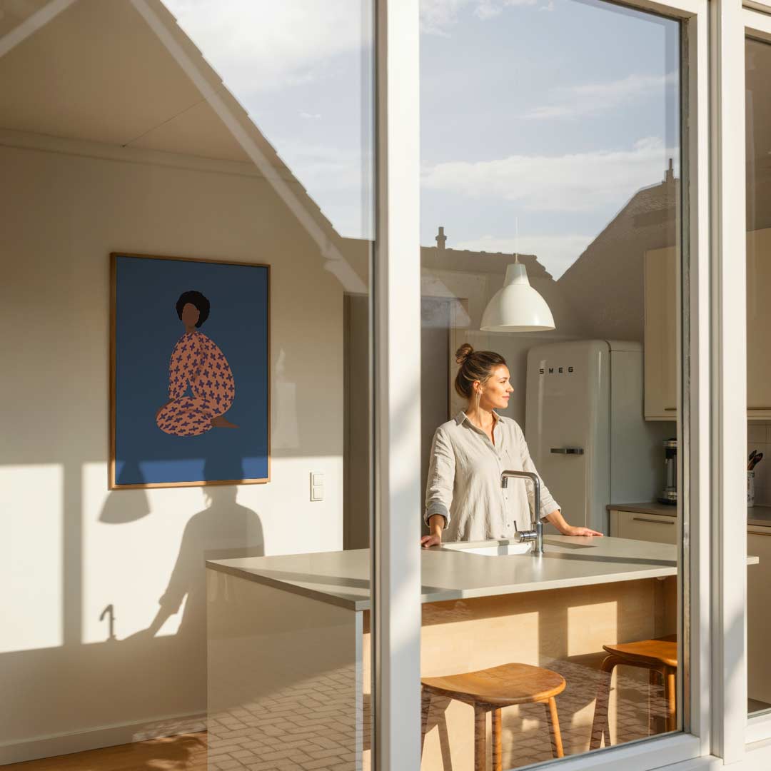 Moderne Dames Silhouet Poster-WallArtistic