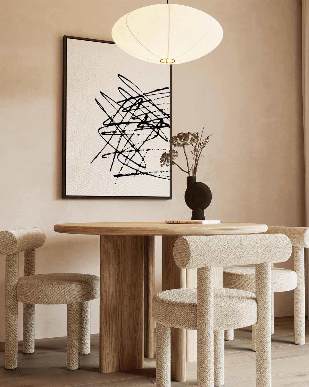 Chaotische Zwart-Witte Compositie Kunstwerk-canvas-dibond-plexiglas-wanddecoratie-WallArtistic