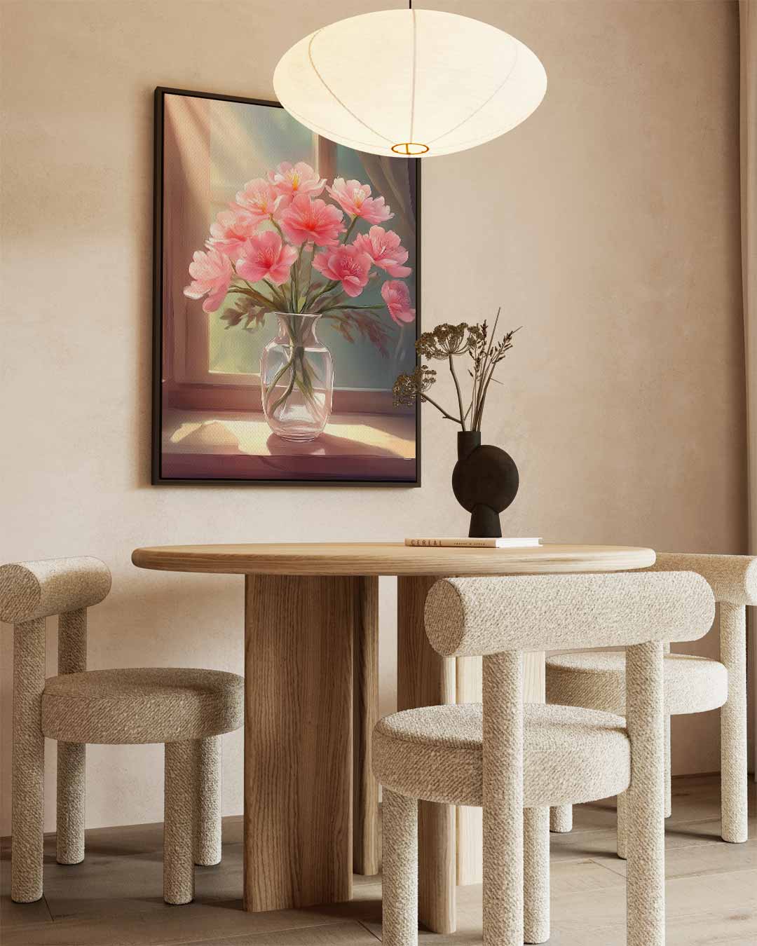 Zonnige Bloemengloed in Vaas Kunstwerk-canvas-dibond-plexiglas-wanddecoratie-WallArtistic