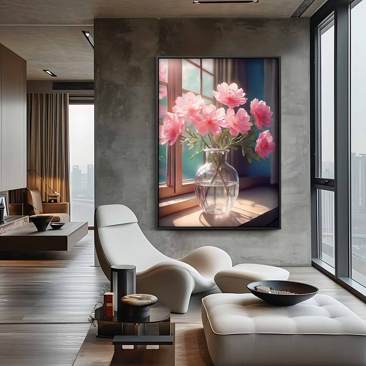 Bloemen in de Schijn van het Zonlicht Kunstwerk-canvas-dibond-plexiglas-wanddecoratie-WallArtistic