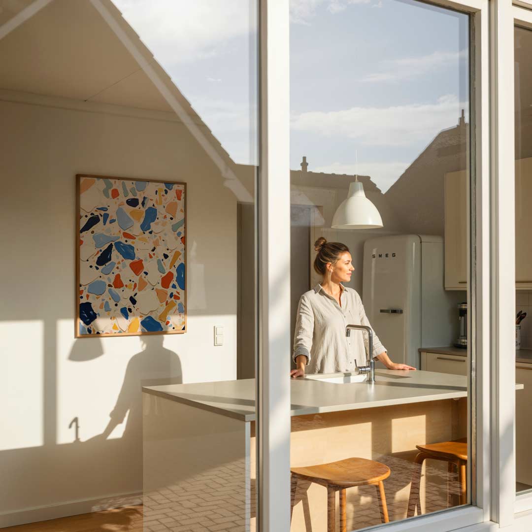 Moderne Kleurexplosie Terrazzo Poster-WallArtistic