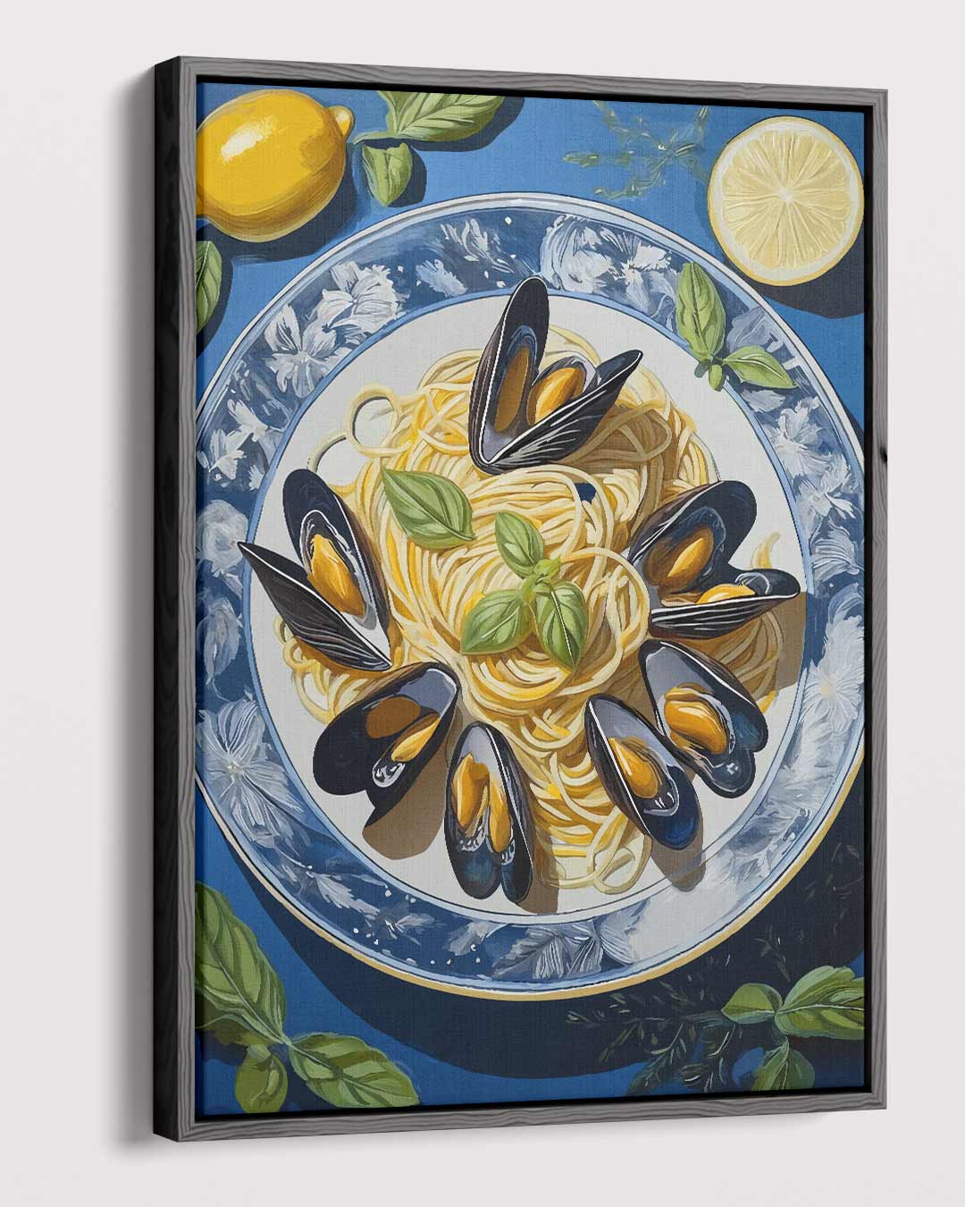 Spaghetti en Mosselen Kunstwerk Kunstwerk-canvas-dibond-plexiglas-wanddecoratie-WallArtistic