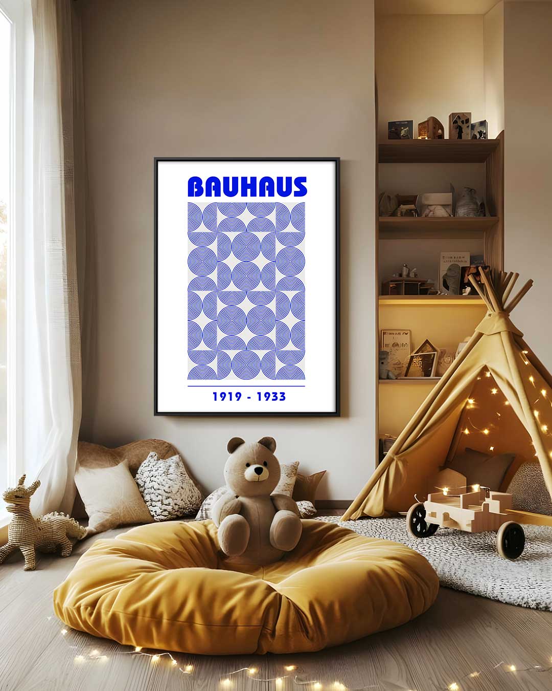 Bauhaus Cirkelpatroon Poster Kunstwerk-canvas-dibond-plexiglas-wanddecoratie-WallArtistic