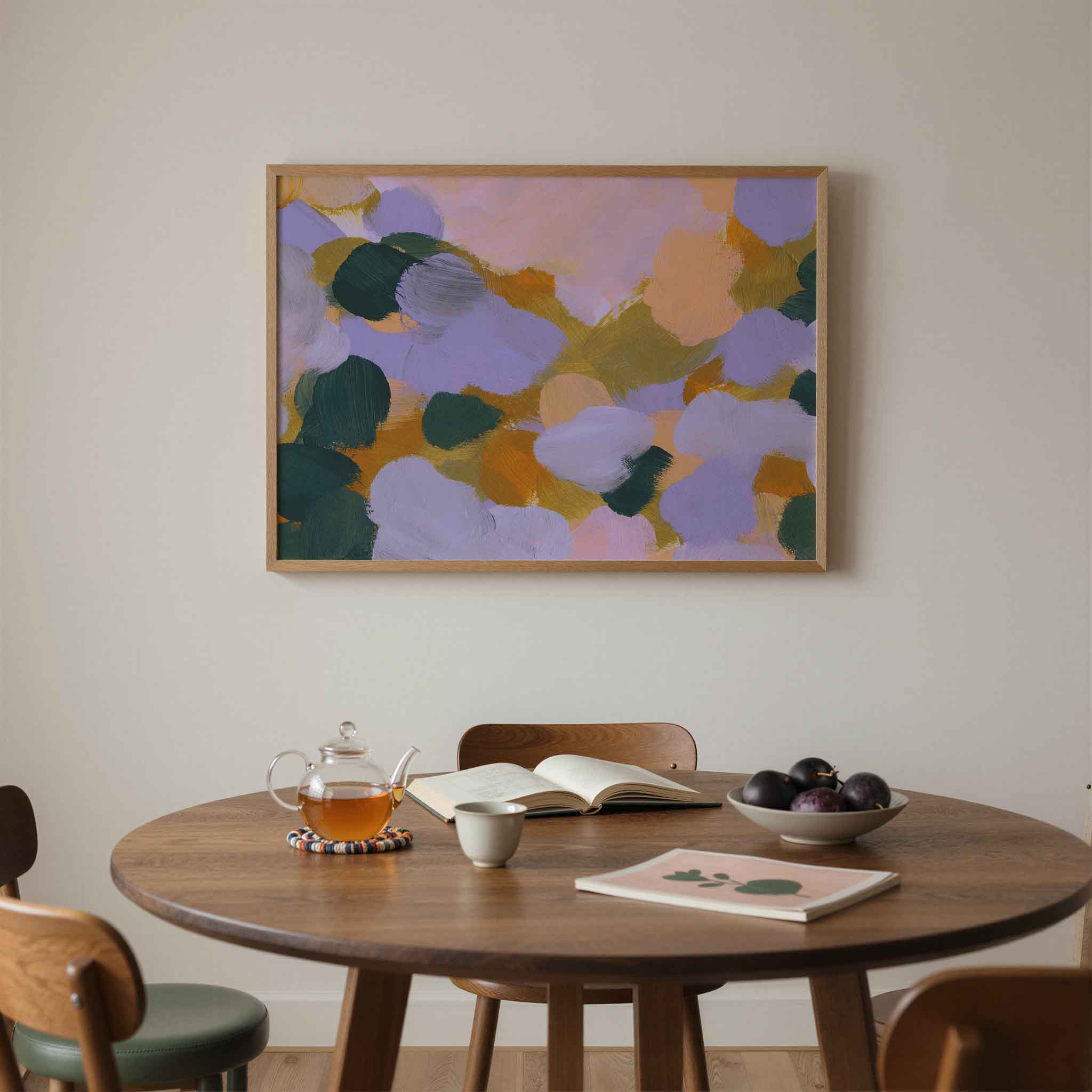 Abstracte penseelstreken Poster