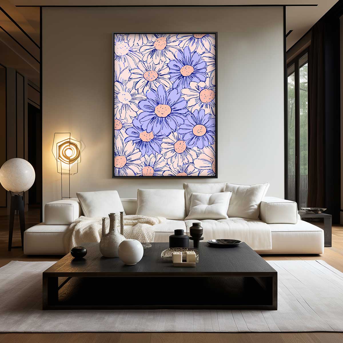 Vrolijke Bloemenpracht Kunstwerk-canvas-dibond-plexiglas-wanddecoratie-WallArtistic