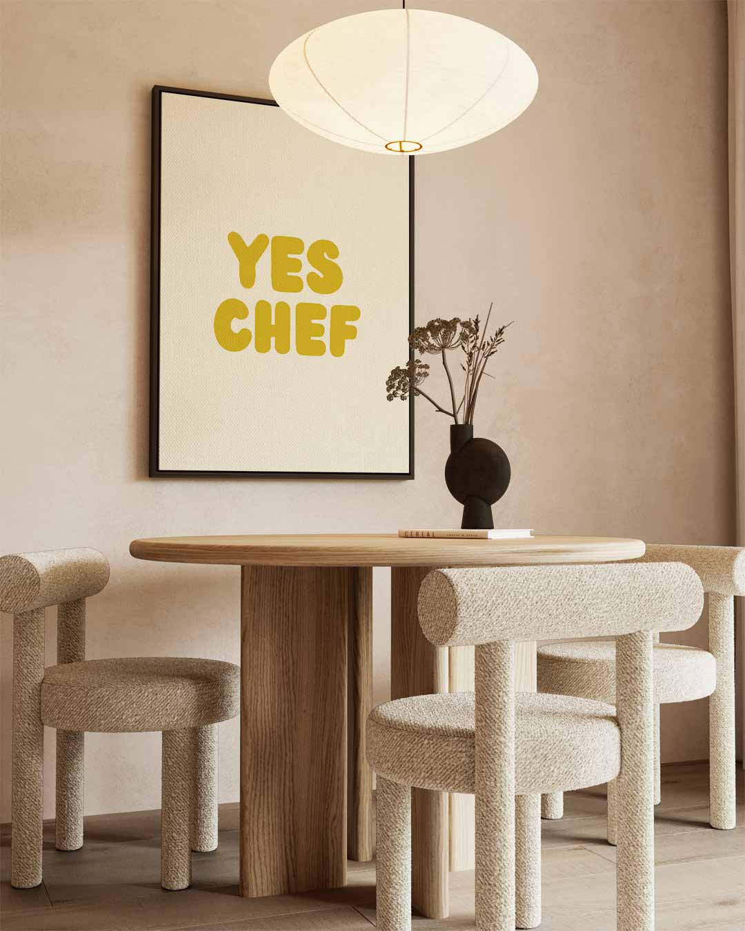 Yes Chef Keukenposter Kunstwerk-canvas-dibond-plexiglas-wanddecoratie-WallArtistic