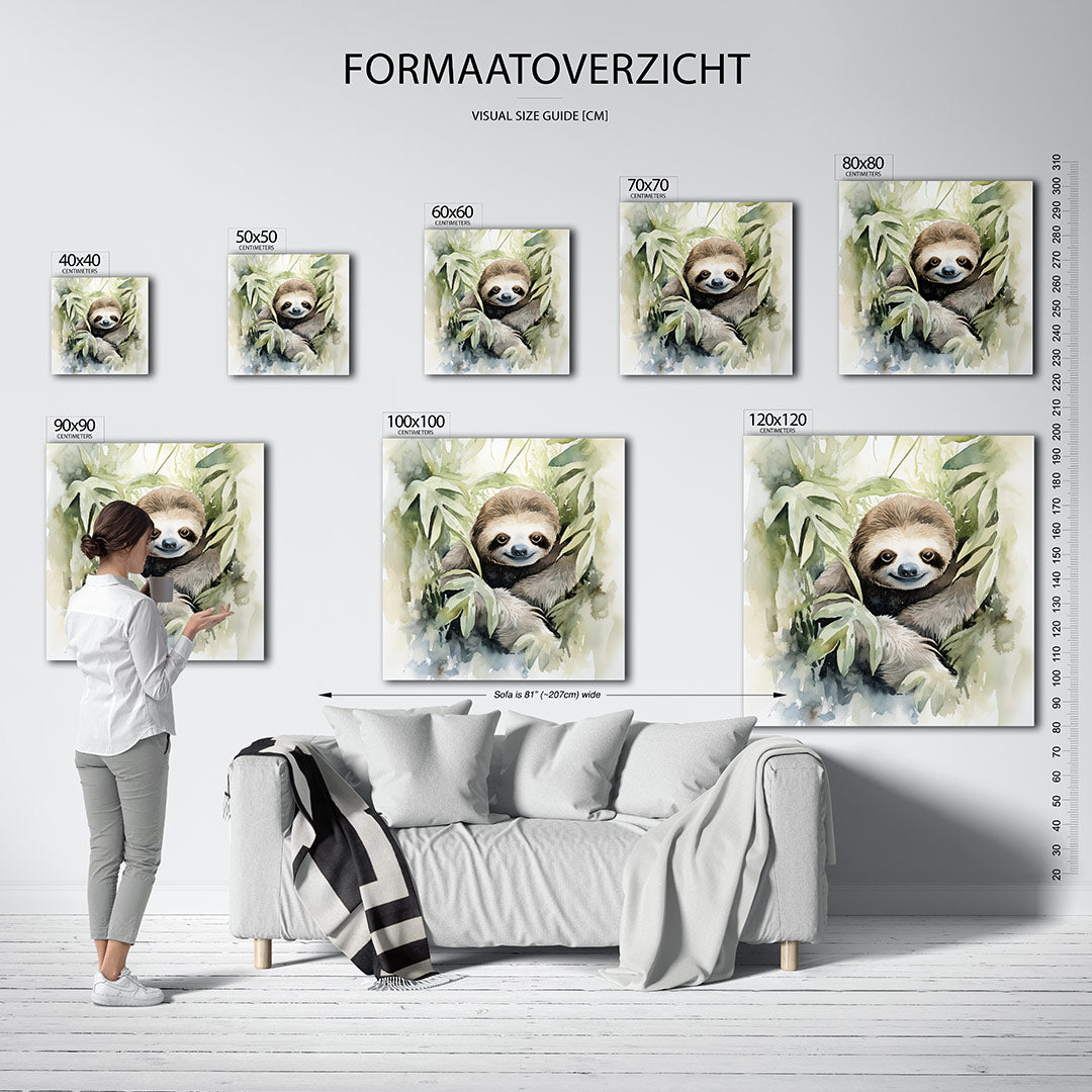 Lachende luiaard Kunstwerk