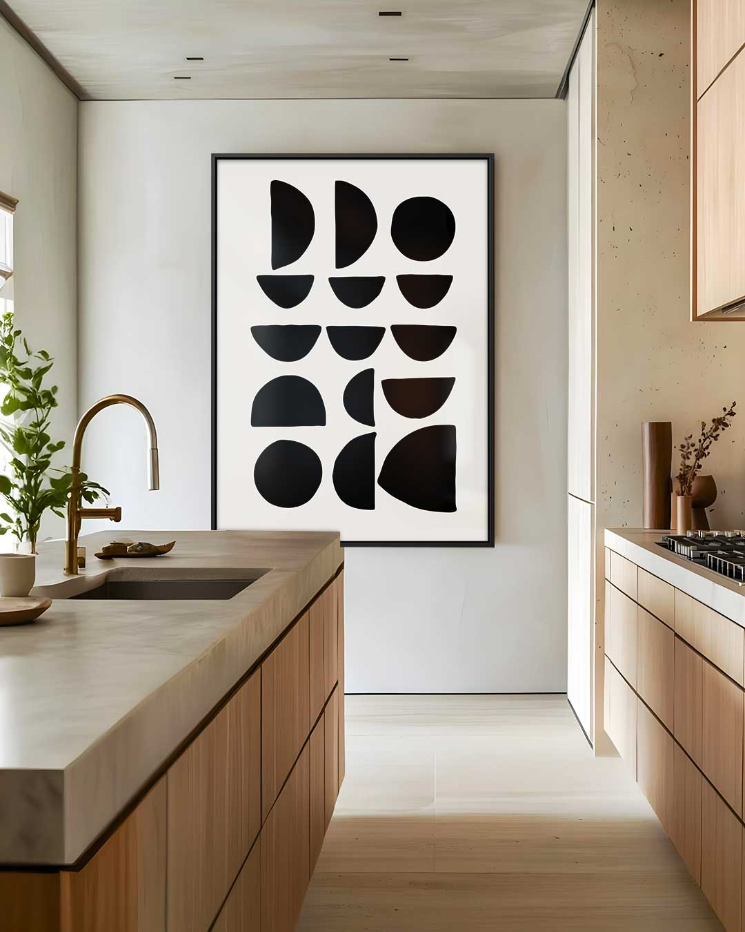 Abstracte Geometrische Compositie Kunstwerk-canvas-dibond-plexiglas-wanddecoratie-WallArtistic