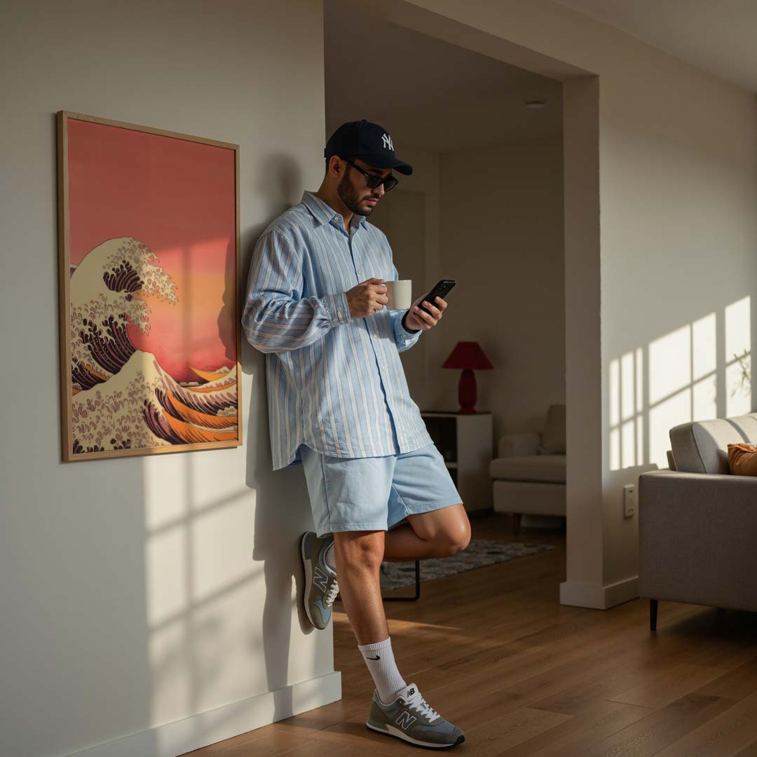 Retro Golfstijl Japanse Golven Poster-WallArtistic