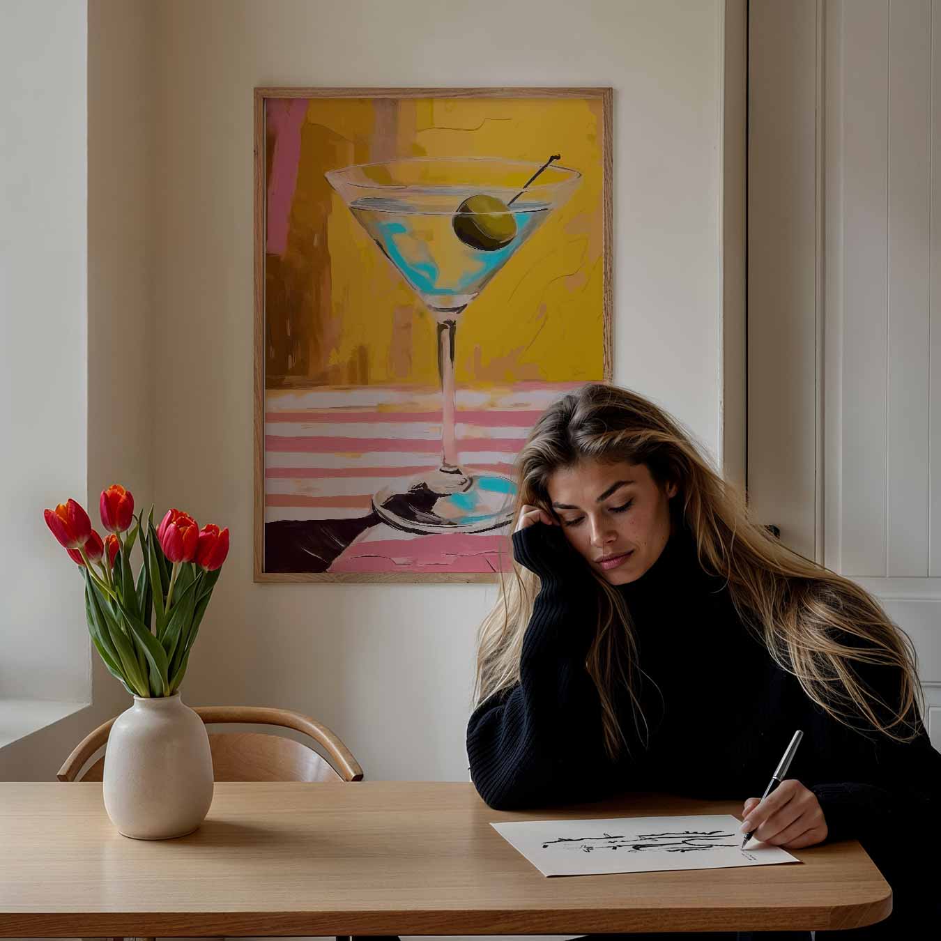 Stijlvolle Cocktail Kunst Poster