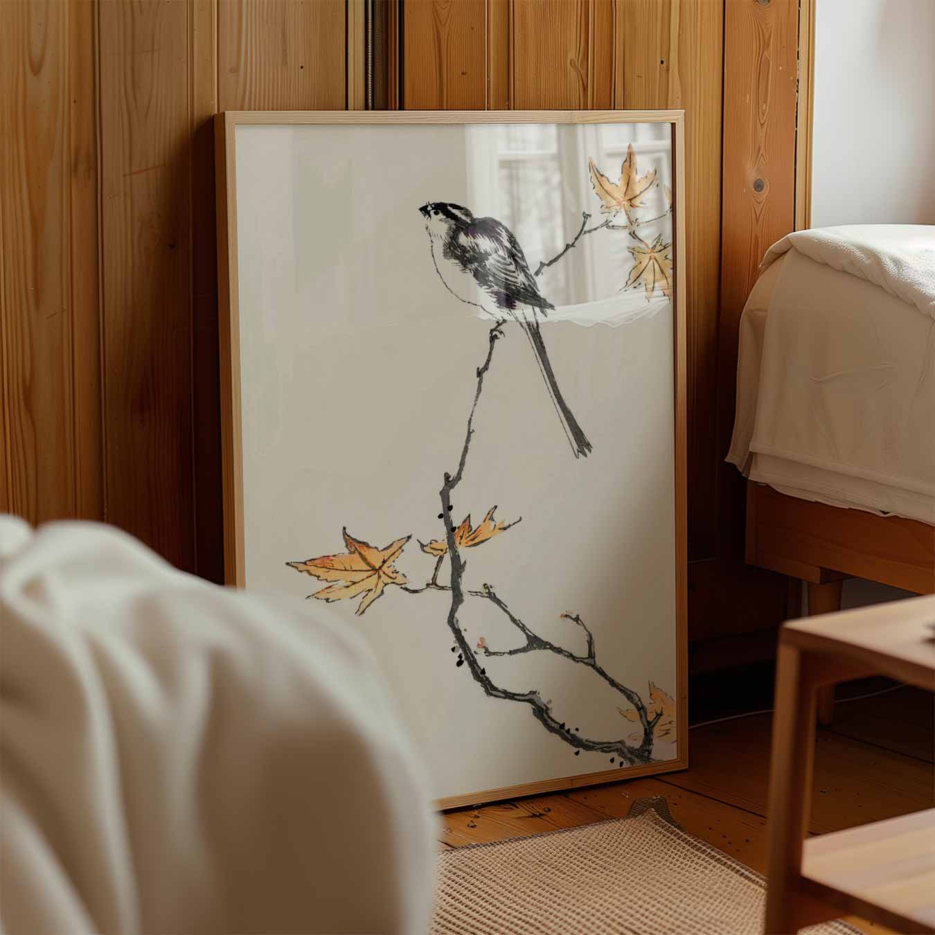 Rustieke Vogel op Herfsttak Poster