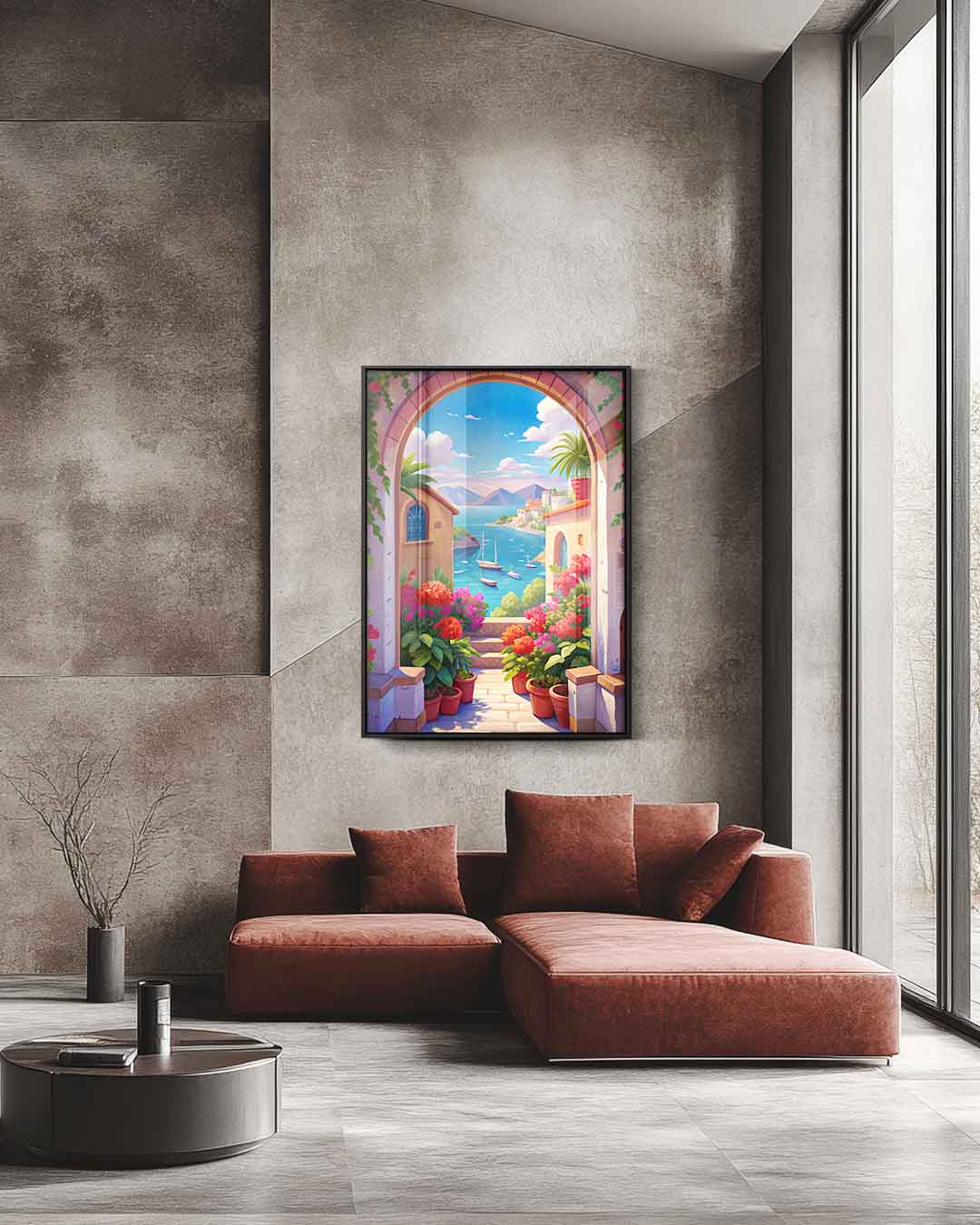 Mediterraans Paradijs Kunstwerk-canvas-dibond-plexiglas-wanddecoratie-WallArtistic