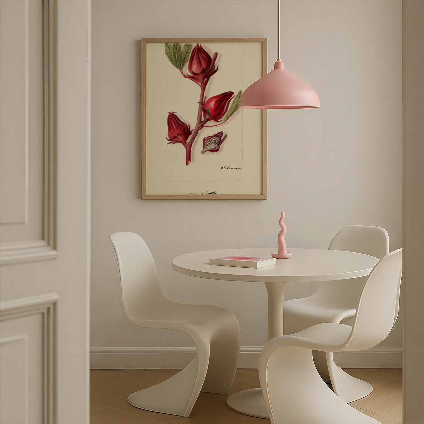 Botanische Kunstposter met Hibiscusbloem Poster