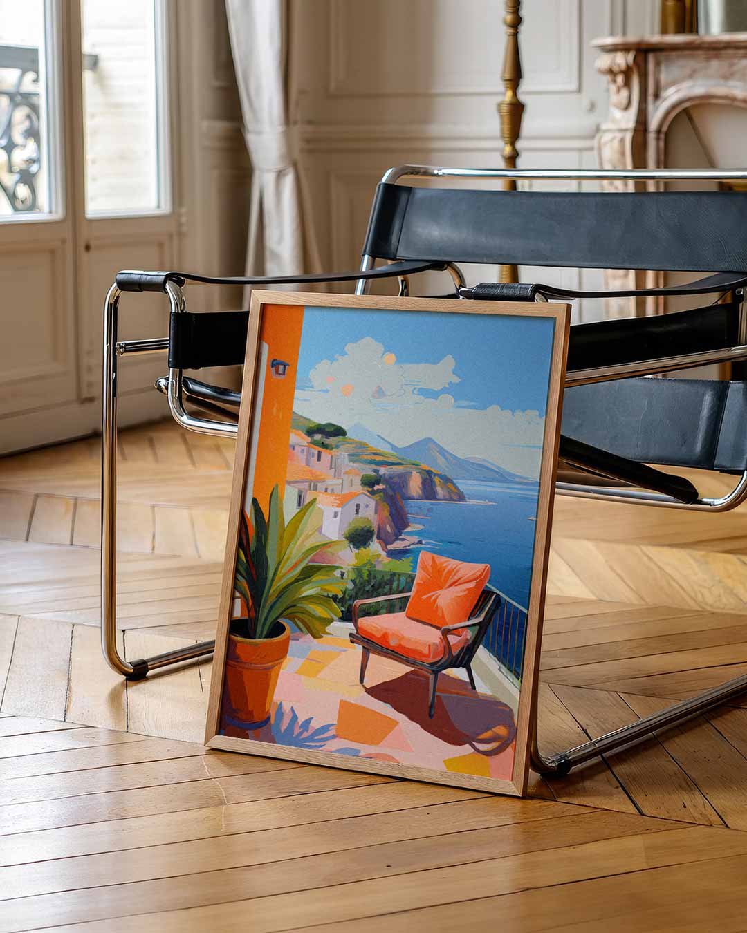 Zomerse Balkon Uitzicht Poster