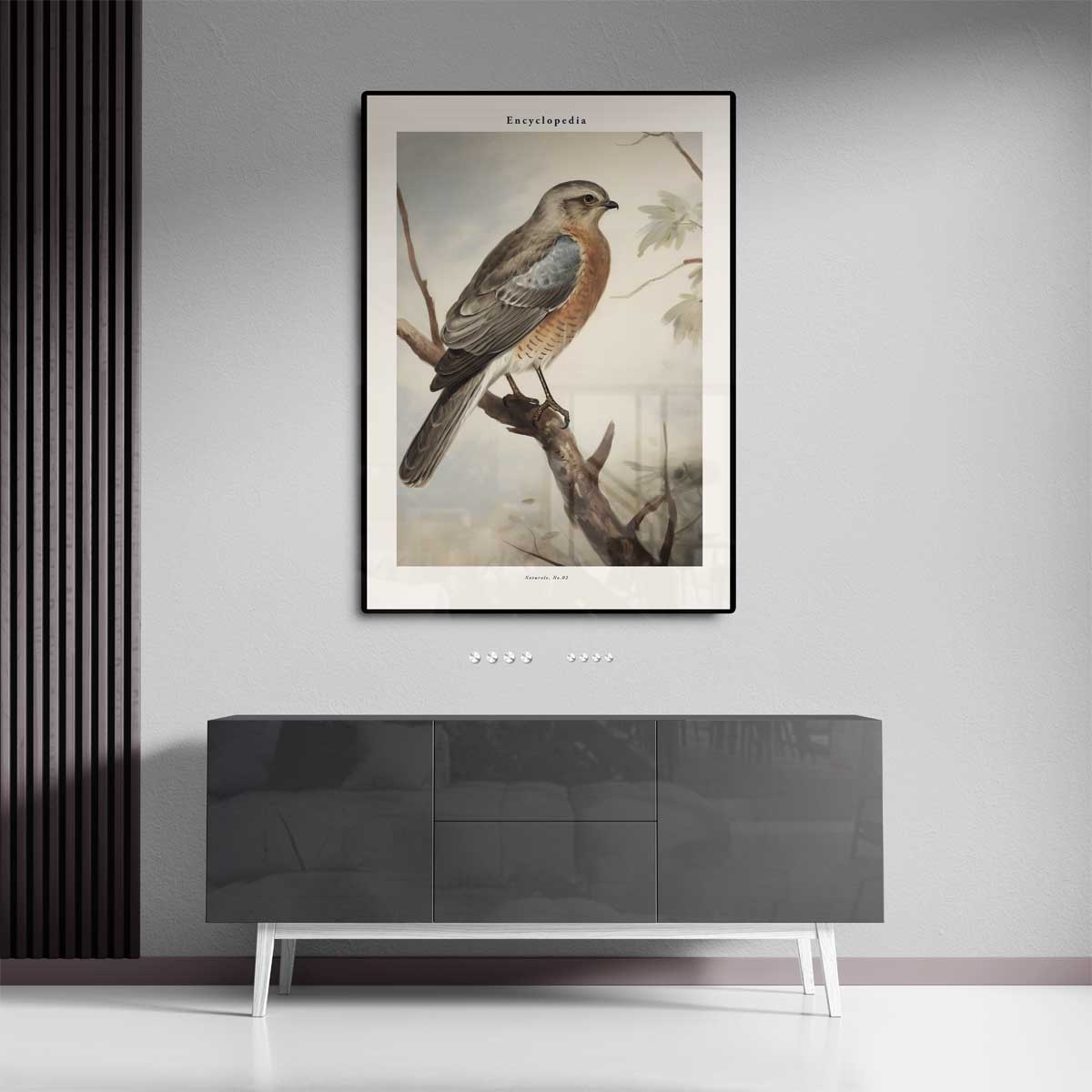 Vintage Vogelschilderij op Canvas Kunstwerk-canvas-dibond-plexiglas-wanddecoratie-WallArtistic