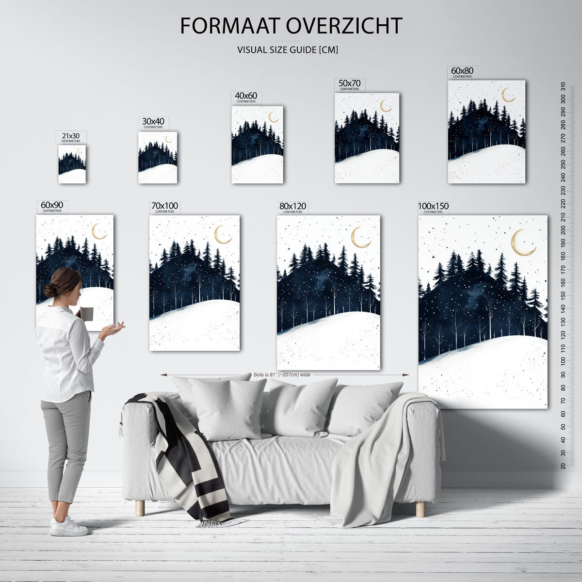 Winterlandschap met bomen Poster