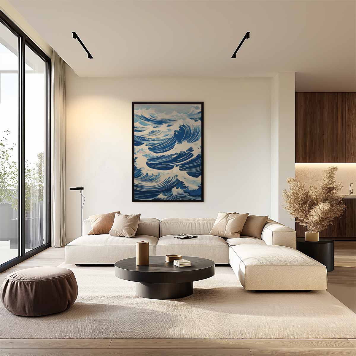 Golven in beweging Kunstwerk-canvas-dibond-plexiglas-wanddecoratie-WallArtistic