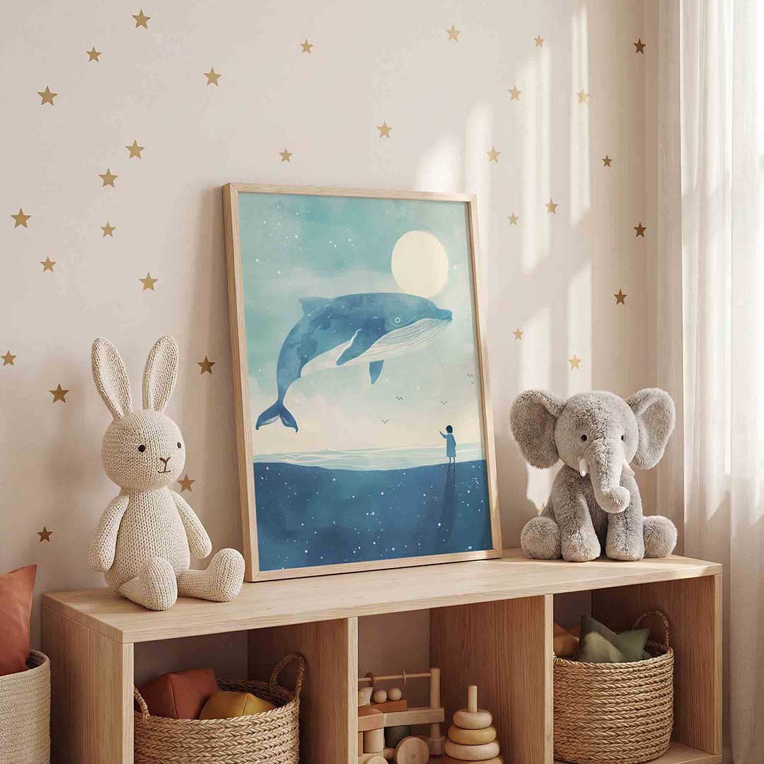Walvis en kind Poster