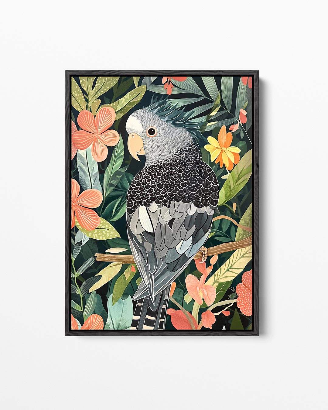 Vogel en bloemen Kunstwerk