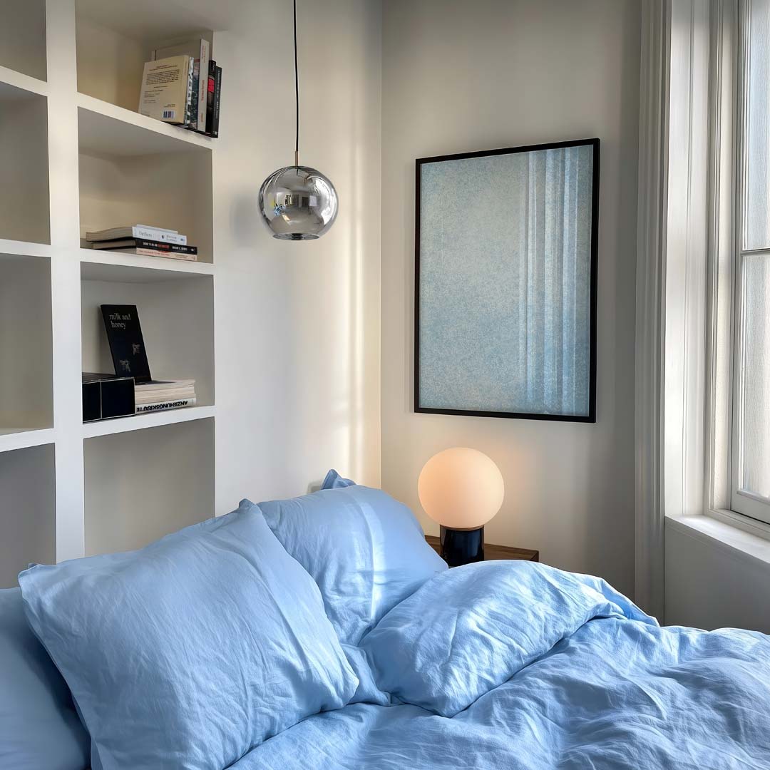 Poederblauwe Elegantie Poster-WallArtistic