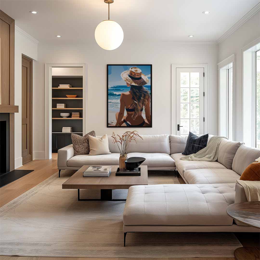 Zomers Stranduitzicht Kunstwerk-canvas-dibond-plexiglas-wanddecoratie-WallArtistic