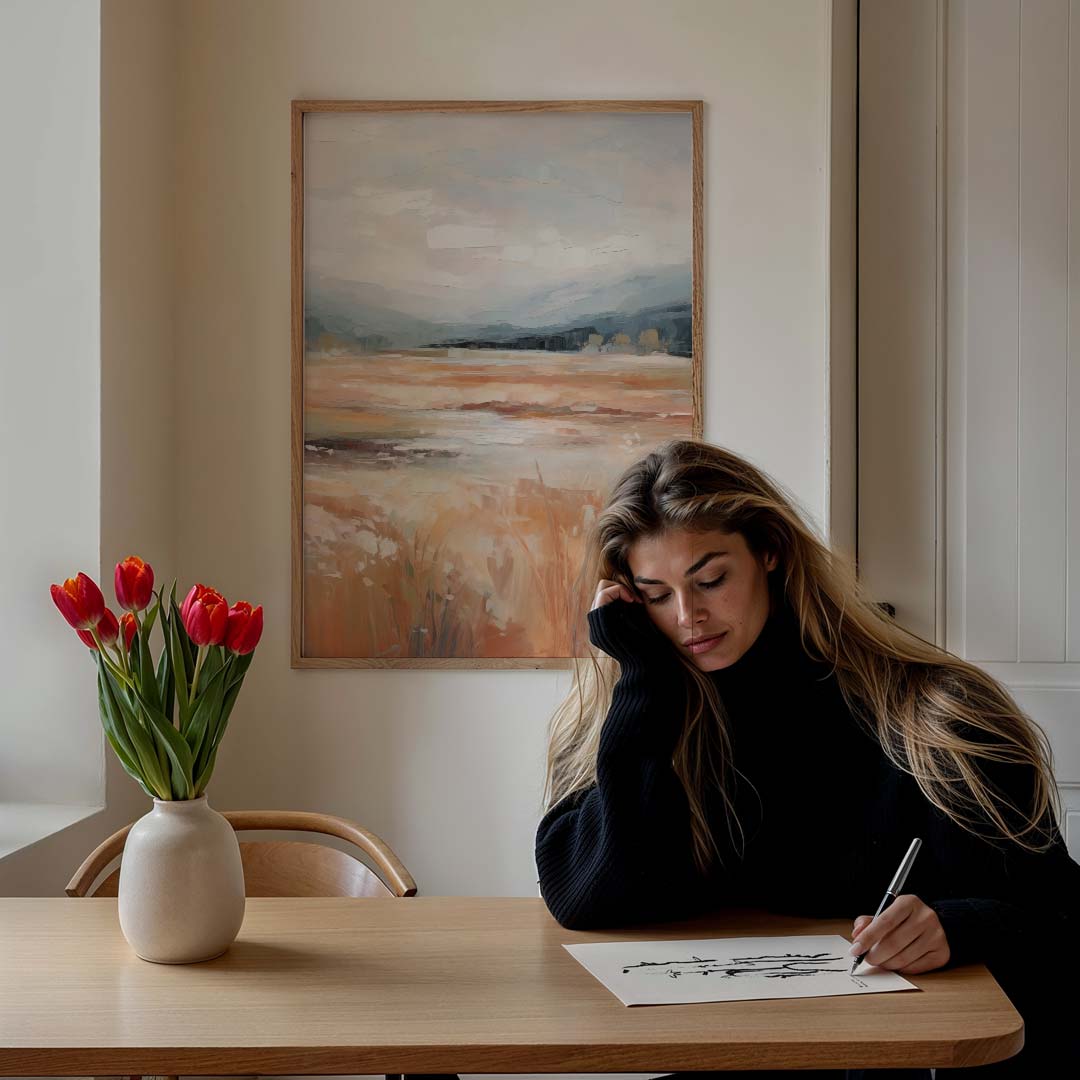 Dromerige Pastel Landschap Poster-WallArtistic