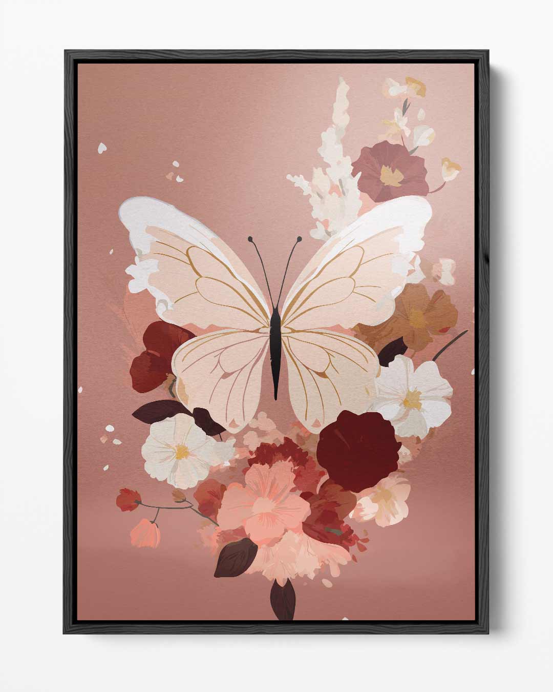 Vlinder in Bloemenpracht Kunstwerk-canvas-dibond-plexiglas-wanddecoratie-WallArtistic