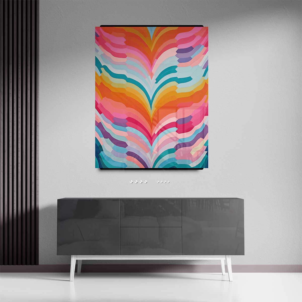 Kleurrijke Golven Kunstwerk-canvas-dibond-plexiglas-wanddecoratie-WallArtistic