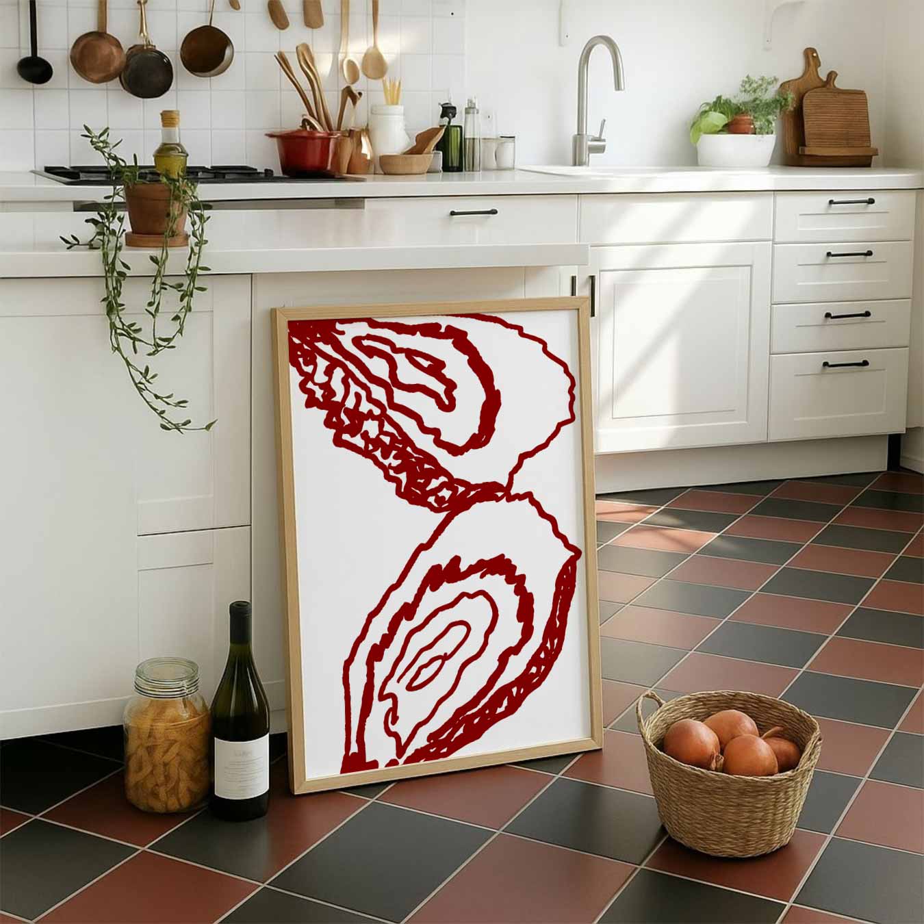 Stijlvolle Rode Schelpen Poster-WallArtistic