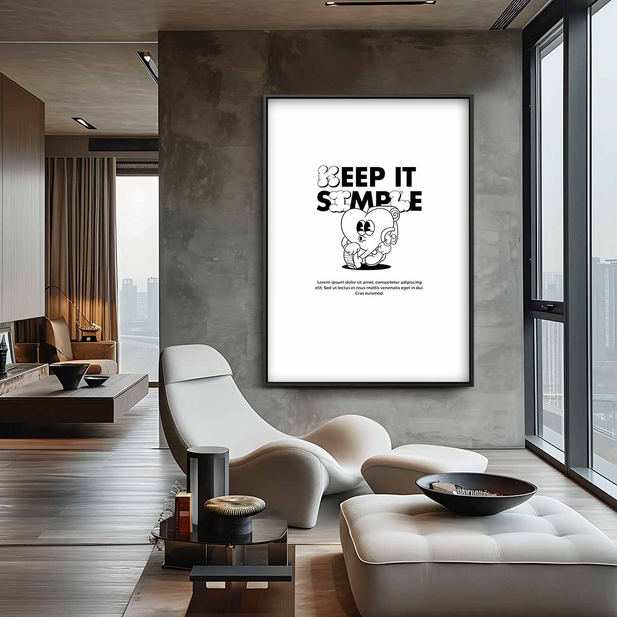 Keep It Simple Illustratie Kunstwerk-canvas-dibond-plexiglas-wanddecoratie-WallArtistic