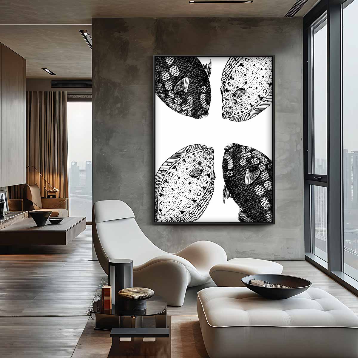 Zeesymfonie Vissenkunst Kunstwerk-canvas-dibond-plexiglas-wanddecoratie-WallArtistic