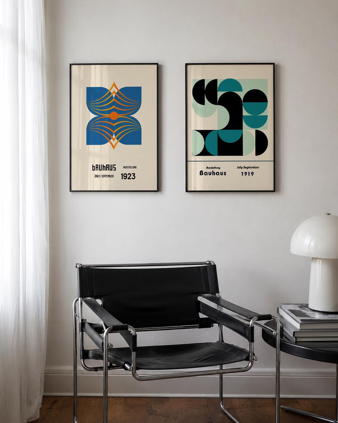 Kleurrijke lijnenspel Posterset