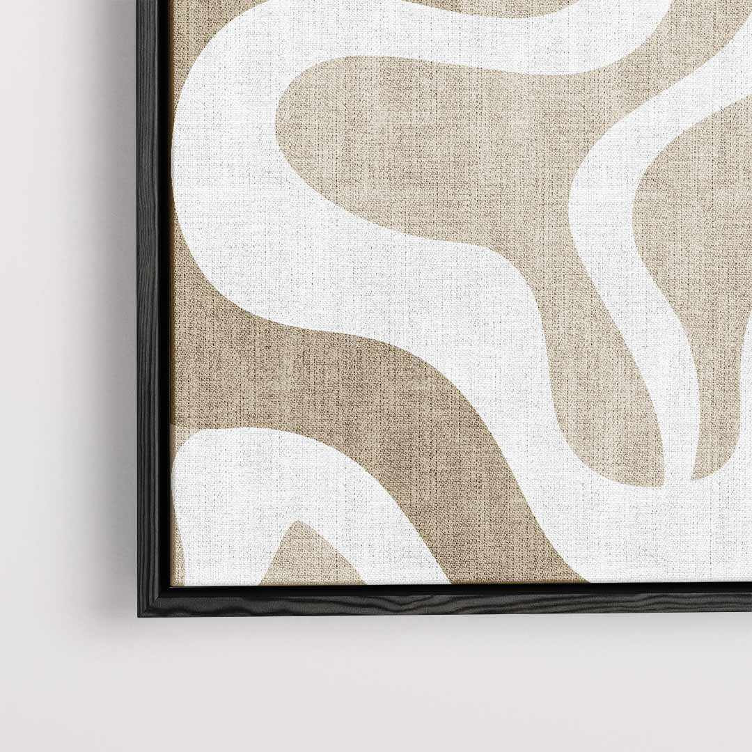 Organische Vormen in Beige Kunstwerk-canvas-dibond-plexiglas-wanddecoratie-WallArtistic