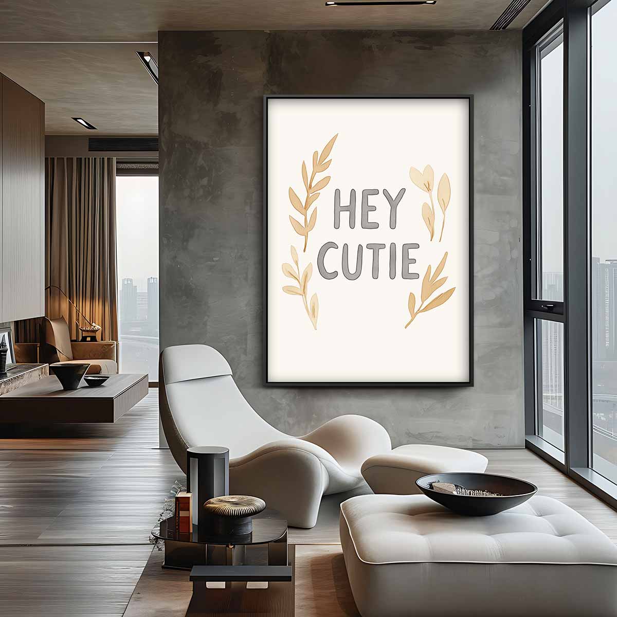 Hey Cutie Wanddecoratie Kunstwerk-canvas-dibond-plexiglas-wanddecoratie-WallArtistic