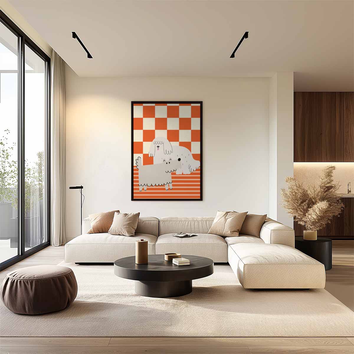 Gezellige Honden Serenade Kunstwerk-canvas-dibond-plexiglas-wanddecoratie-WallArtistic